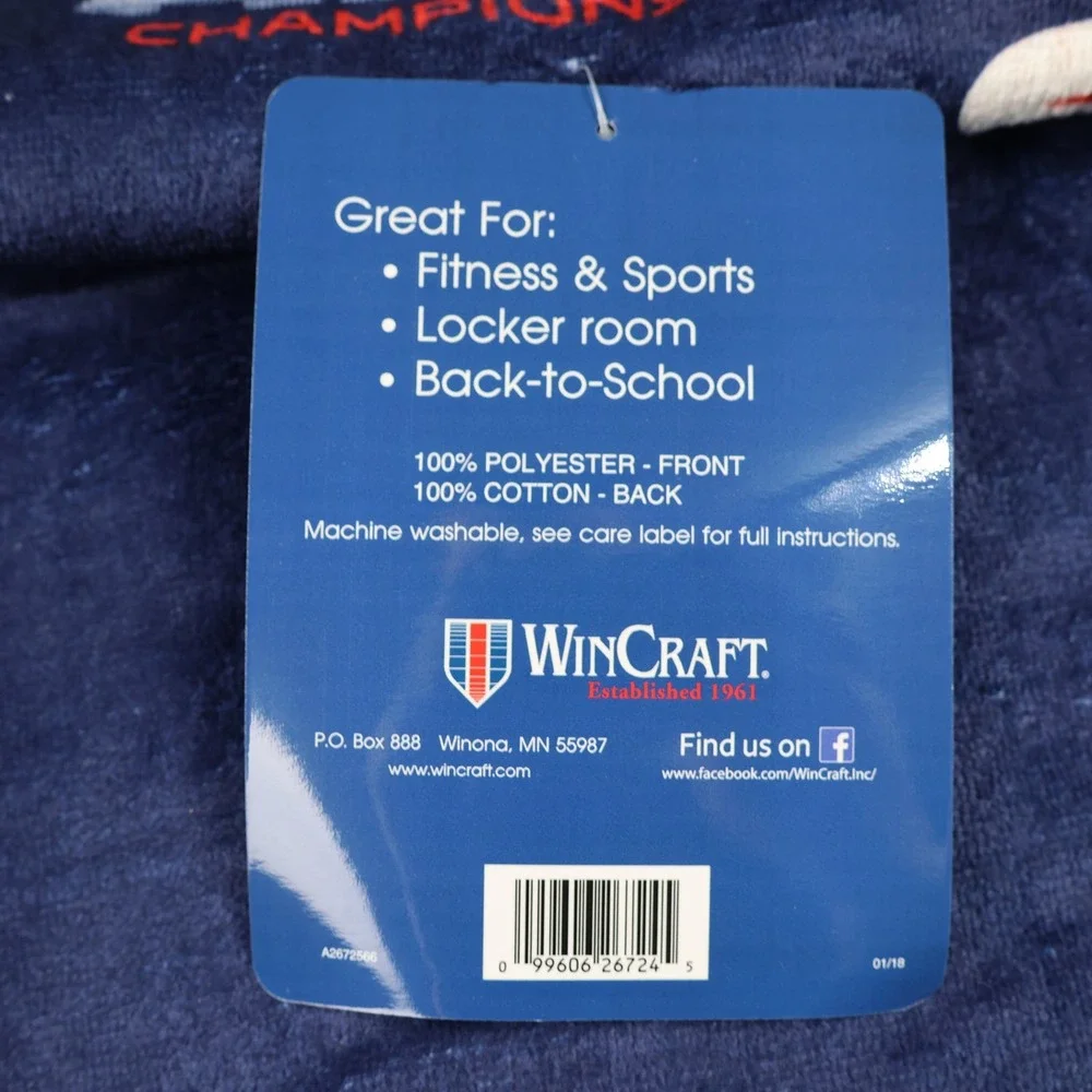 New England Patriots Bench Towel 22x42 NFL Football Super Bowl LII AFC Champions